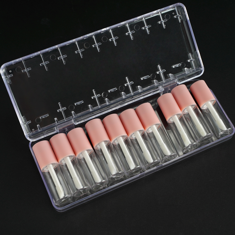 Pink White Black Lipgloss Tubes Brush Head Lip Gloss Tubes