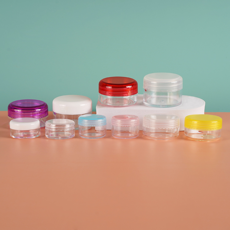 Colored Cover 10g 15g 20g Clear PETG Plastic Thick Wall Small Jars 