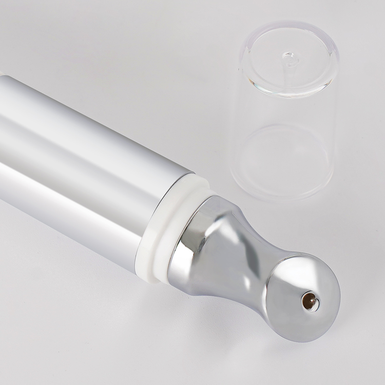 Oem Private Customized Logo Aluminum Plastic Tube Vibration Massage Electric Eye Cream Tube With Metal Applicator