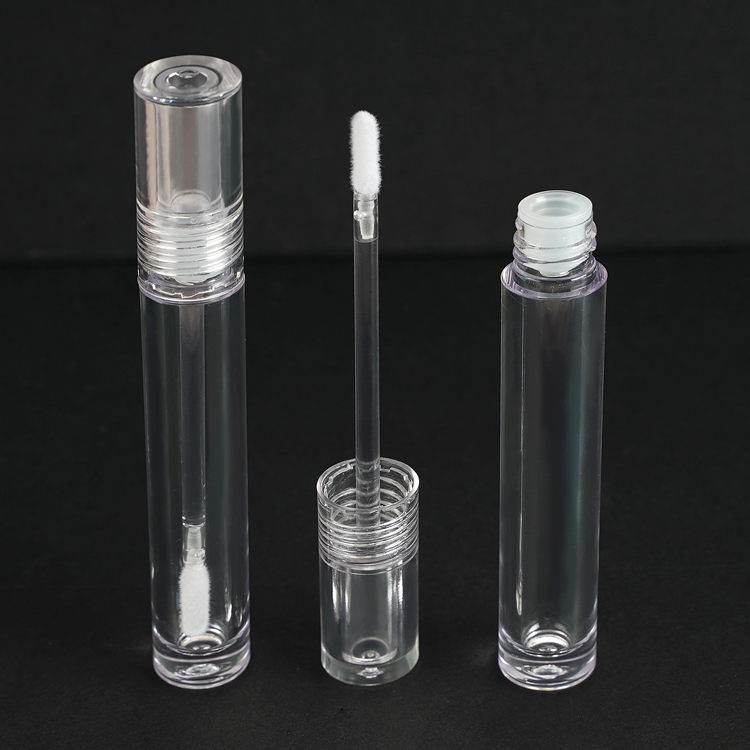 Round Lipgloss Pink Brush Lip Gloss Tube For Sale