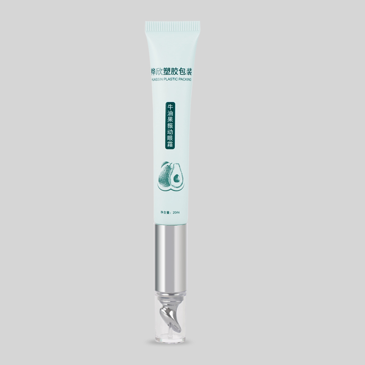 Oem Private Customized Logo Aluminum Plastic Tube Vibration Massage Electric Eye Cream Tube With Metal Applicator