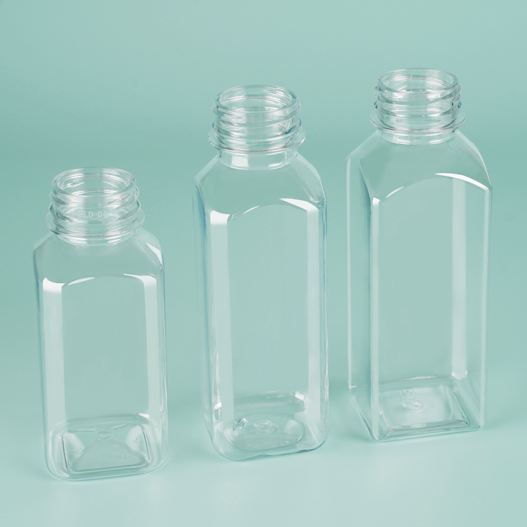 square 200ml plastic juice bottle for packgaing