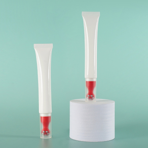 25g Pe Plastic Cosmetic Tube Glossy White Cream Tube Eye Cream Squeeze Tube With Roller