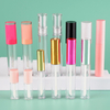 Round Lipgloss Pink Brush Lip Gloss Tube For Sale