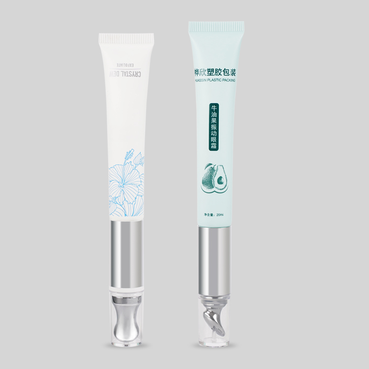 15ml 20ml 30ml Hot Sale Cosmetic Packaging Plastic Essence Skin Care Cream Tube Eye Cream Tube With Zinc Alloy Massage Head