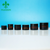 Wholesale Tea Color Black Glass Cream Jar Packaging with Gold Cap